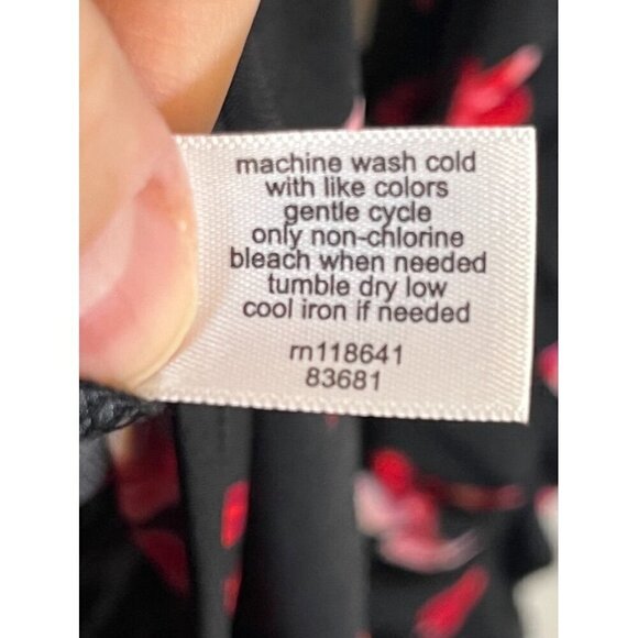 Lane Bryant Floral Top 22 Black Boho Feminine Western Coquette Fairy Retro 80s - Picture 9 of 12